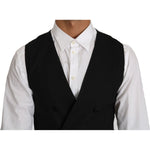 Dolce & Gabbana Gray Wool Double Breasted Waistcoat Vest TSH2661-46