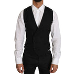 Dolce & Gabbana Gray Wool Double Breasted Waistcoat Vest TSH2661-46