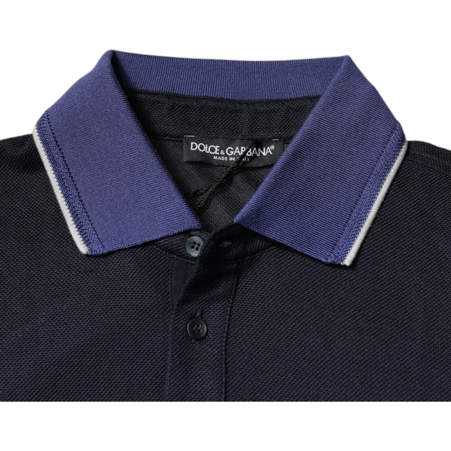 Dolce & Gabbana Blue Silk Collared Short Sleeves Polo T-shirt