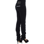 Cavalli Black Cotton Stretch Slim Skinny Fit Jeans Jeans & Pants