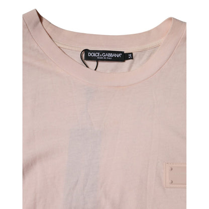 Dolce & Gabbana Beige Logo Crew Neck Short Sleeves T-shirt