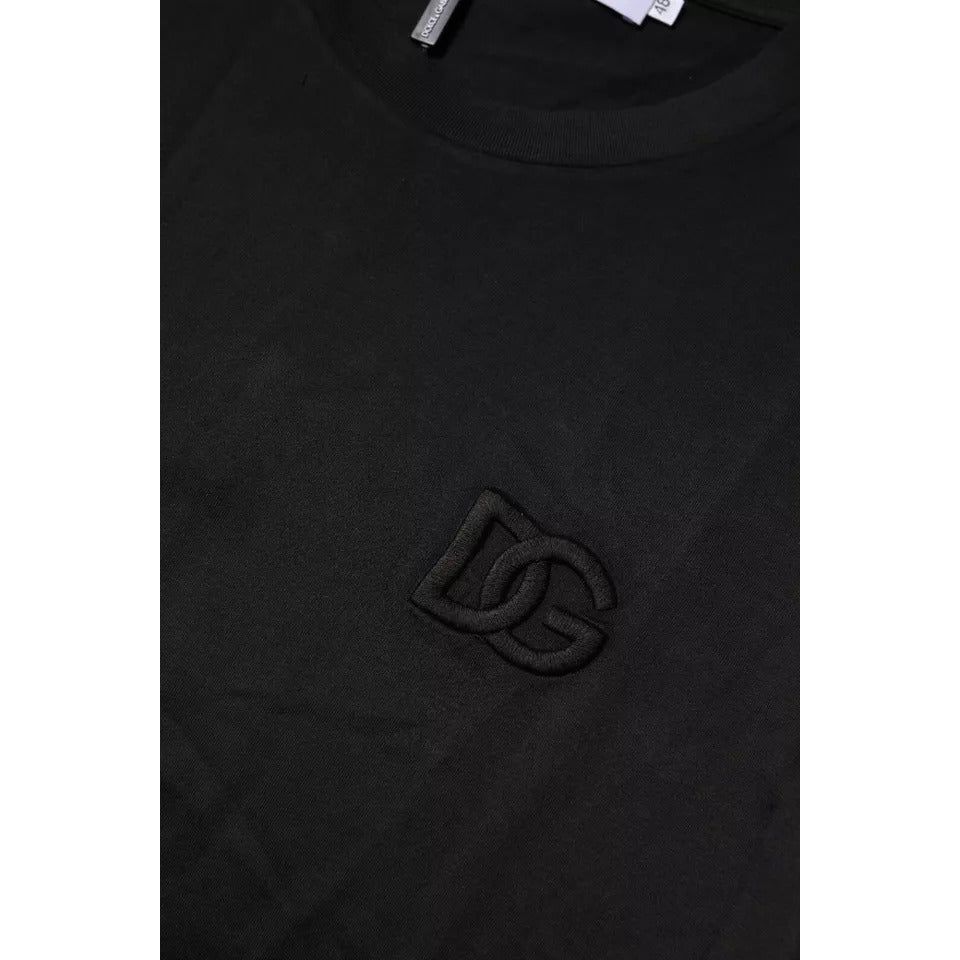 Dolce & Gabbana Black Cotton Crew Neck Short Sleeves T-shirt