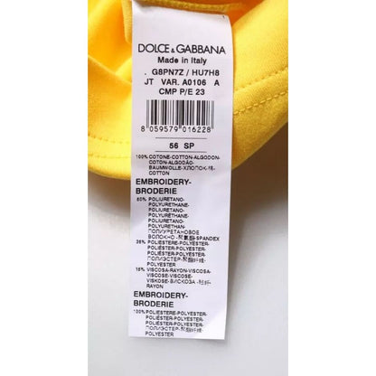 Dolce & Gabbana Yellow Crew Neck Short Sleeves T-shirt