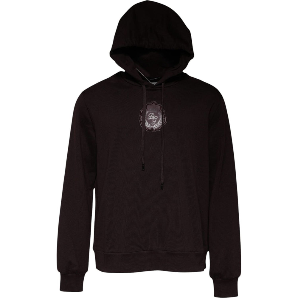 Dolce & Gabbana Brown Cotton Hooded Men Sweatshirt Sweater TSH87462-56