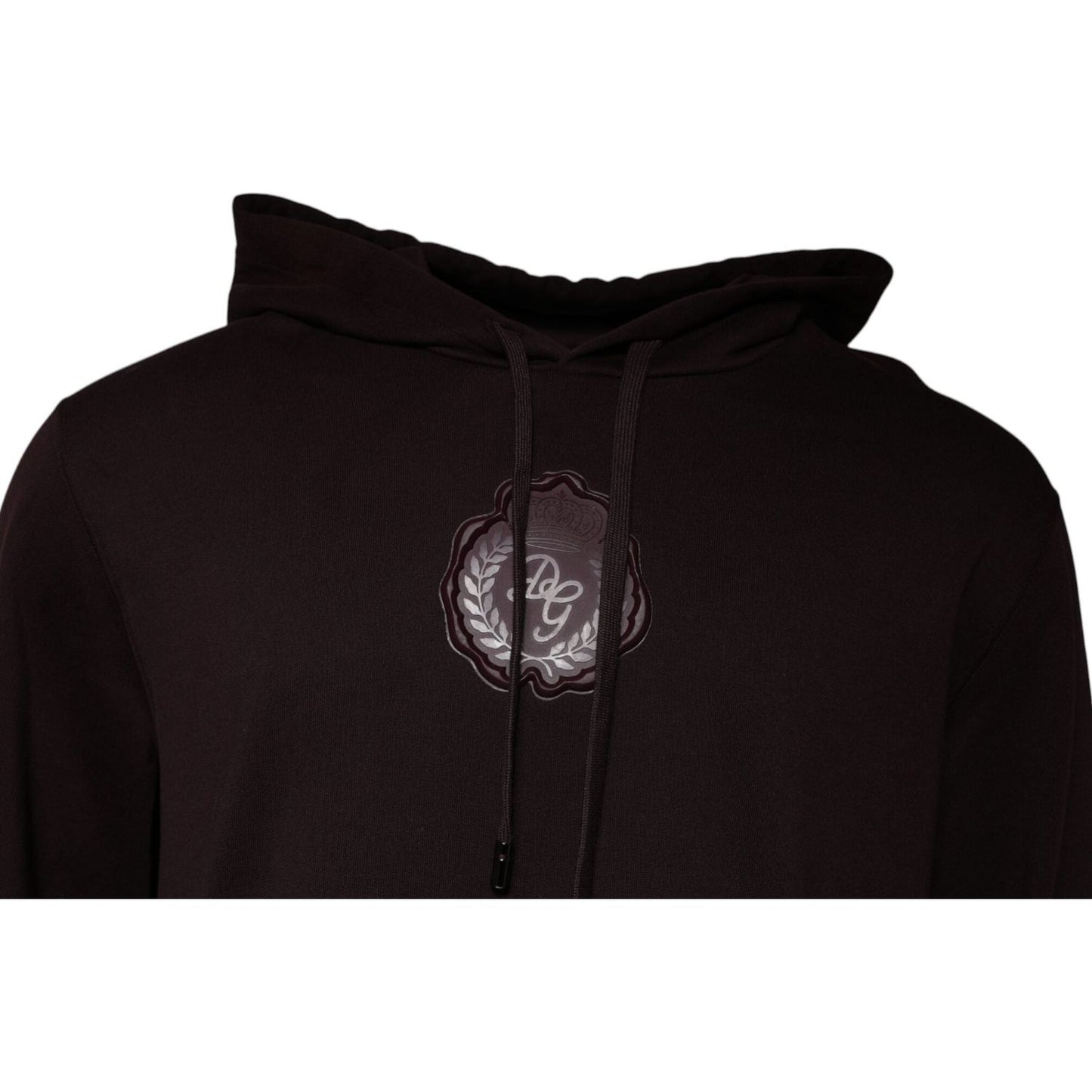 Dolce & Gabbana Brown Cotton Hooded Men Sweatshirt Sweater TSH87462-56