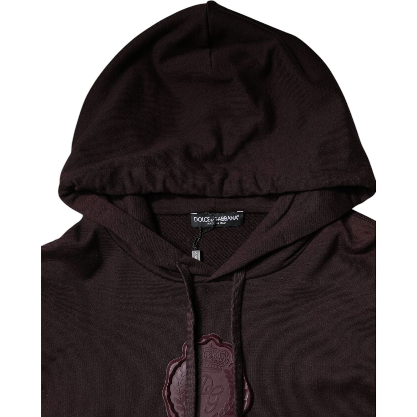 Dolce & Gabbana Brown Cotton Hooded Men Sweatshirt Sweater TSH87462-56