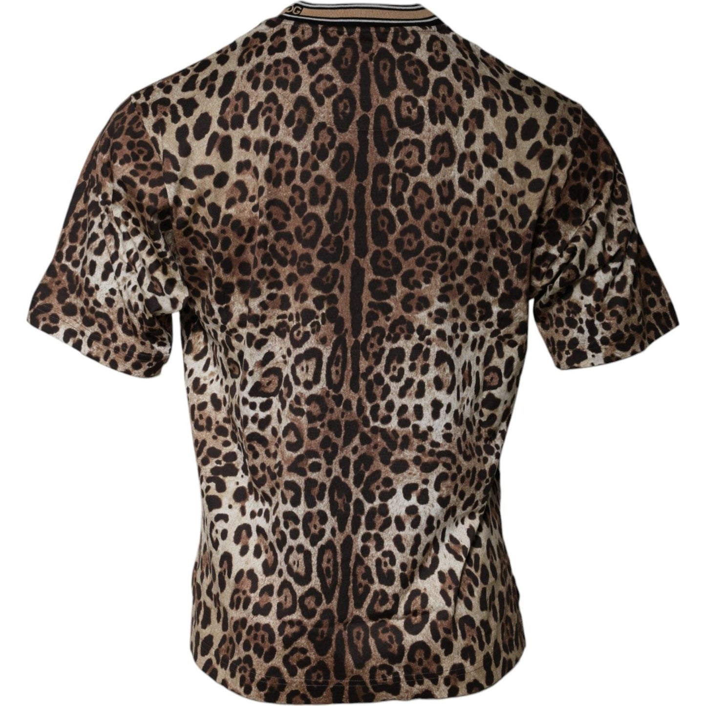 Dolce & Gabbana Brown Leopard Crew Neck Short Sleeve T-shirt TSH87718-50