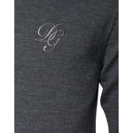 Dolce & Gabbana Gray Wool Logo Turtleneck Pullover Sweater