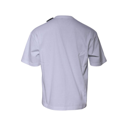 Balenciaga White Logo Cotton Jersey Crew Neck Short Sleeves T-shirt