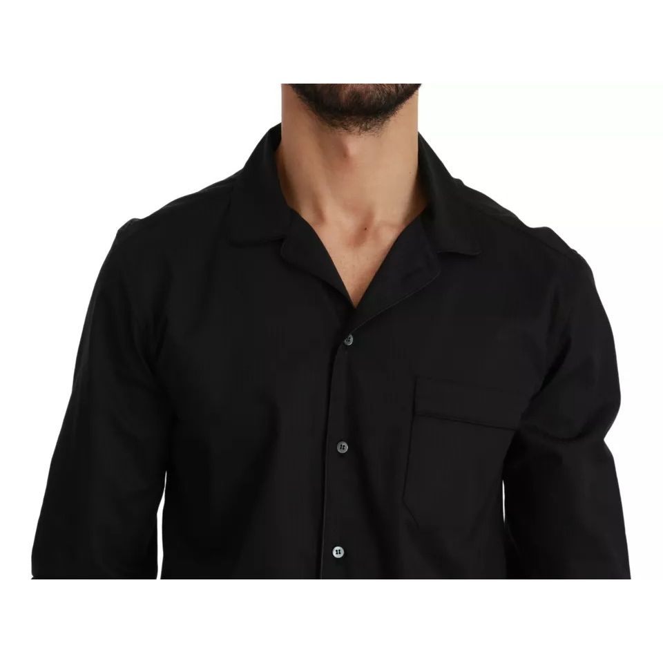 Dolce & Gabbana Blue Cotton Striped Pajama Lounge Shirt