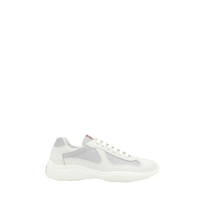Prada White Calf Leather Bos Taurus Low Top Sneakers