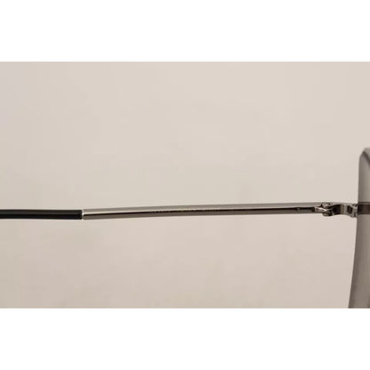 Dolce & Gabbana DG2212 Black Silver Oval Metal Frame Lace Logo Sunglasses