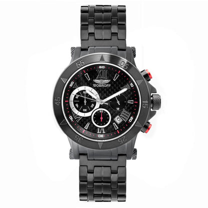 Bobroff Black Stainless Steel Dress Watch