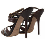 Dolce & Gabbana Brown Ankle Strap Stiletto Heels Sandals Shoes