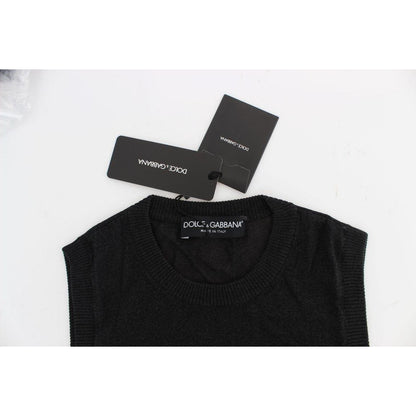 Dolce & Gabbana Black Sleeveless Crewneck Vest Pullover
