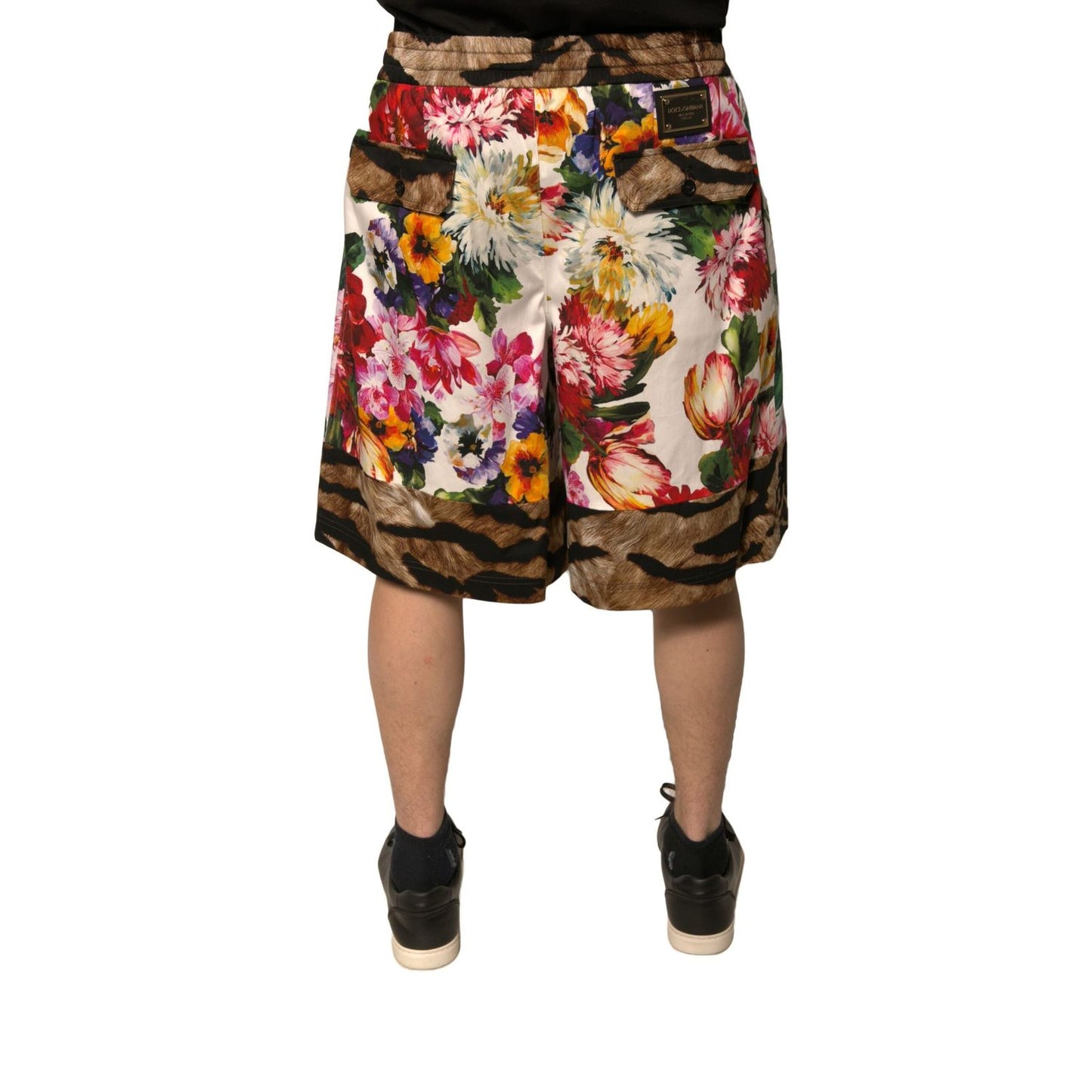 Dolce & Gabbana Multicolor Floral Cotton Men Bermuda Shorts