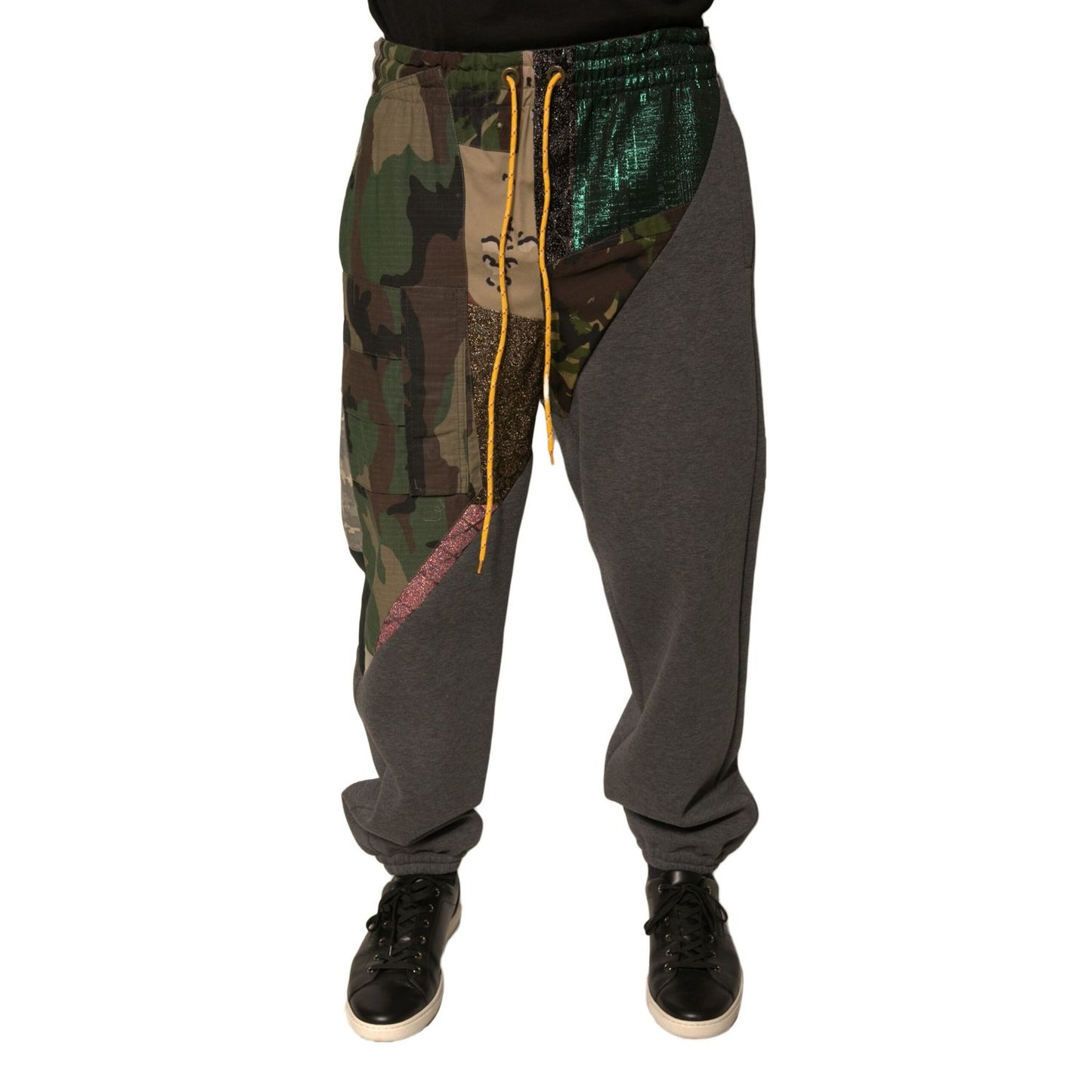 Dolce & Gabbana Multicolor Patchwork Cotton Jogger Sweatpants Pants