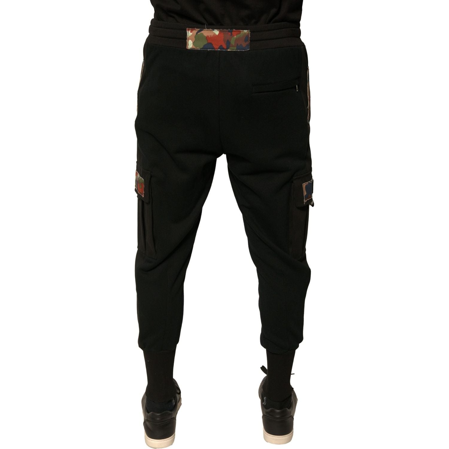 Dolce & Gabbana Black Cotton Jogger Cargo Sweatpants Pants