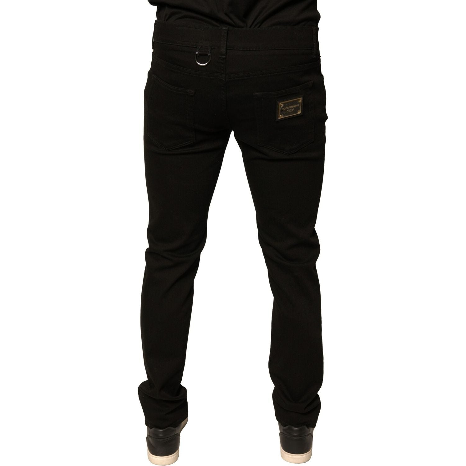 Dolce & Gabbana Black Logo Cotton Stretch Skinny Denim Jeans