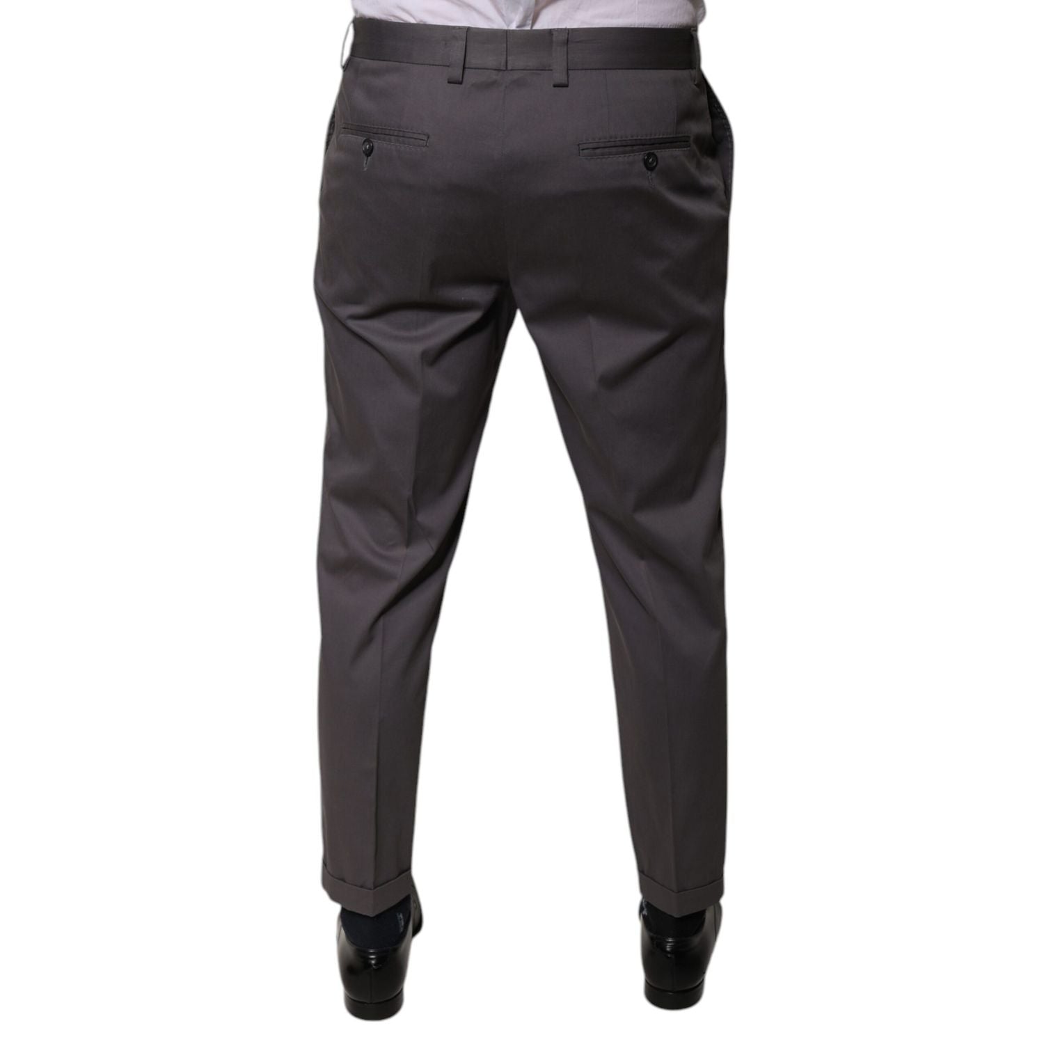Dolce & Gabbana Dark Gray Mid Waist Dress Pants