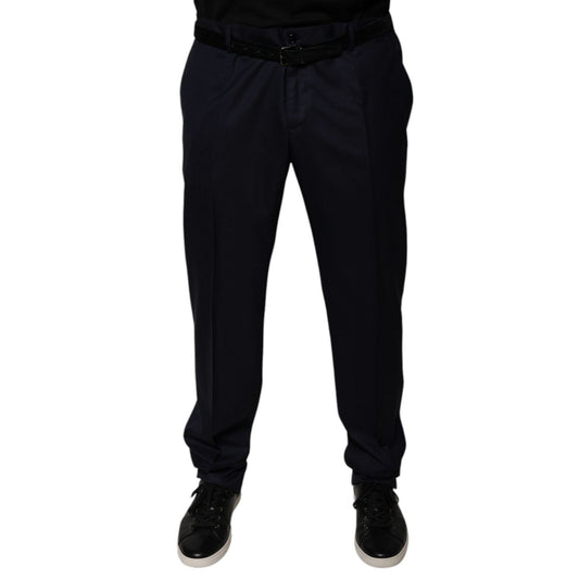 Dolce & Gabbana Dark Blue Tapered Formal Dress Pants