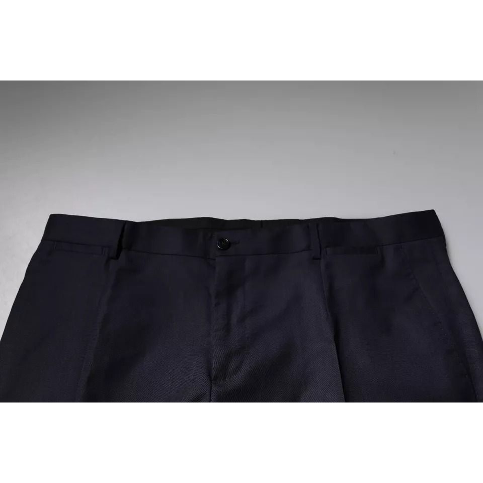 Dolce & Gabbana Dark Blue Tapered Formal Dress Pants