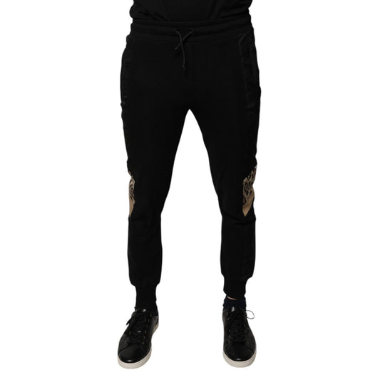 Dolce & Gabbana Black Leopard Slim Fit Jogger Pants