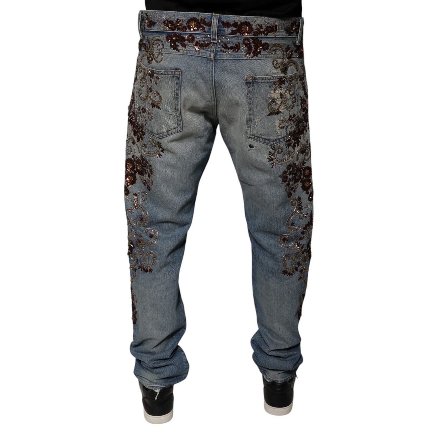 Dolce & Gabbana Light Blue Embroidered Skinny Denim Jeans