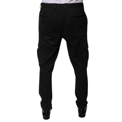 Dolce & Gabbana Black Viscose Cargo Men Casual Pants