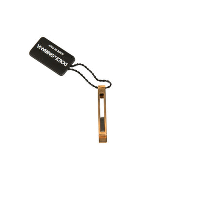 Dolce & Gabbana Gold Tone Brass Crystal Branded Tie Clip Bar