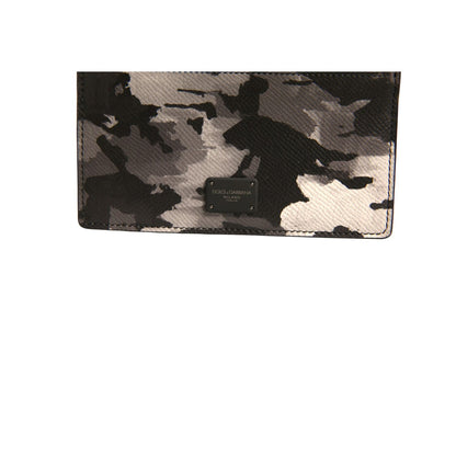 Dolce & Gabbana Multicolor Camouflage Logo Plaque Coin Purse Wallet