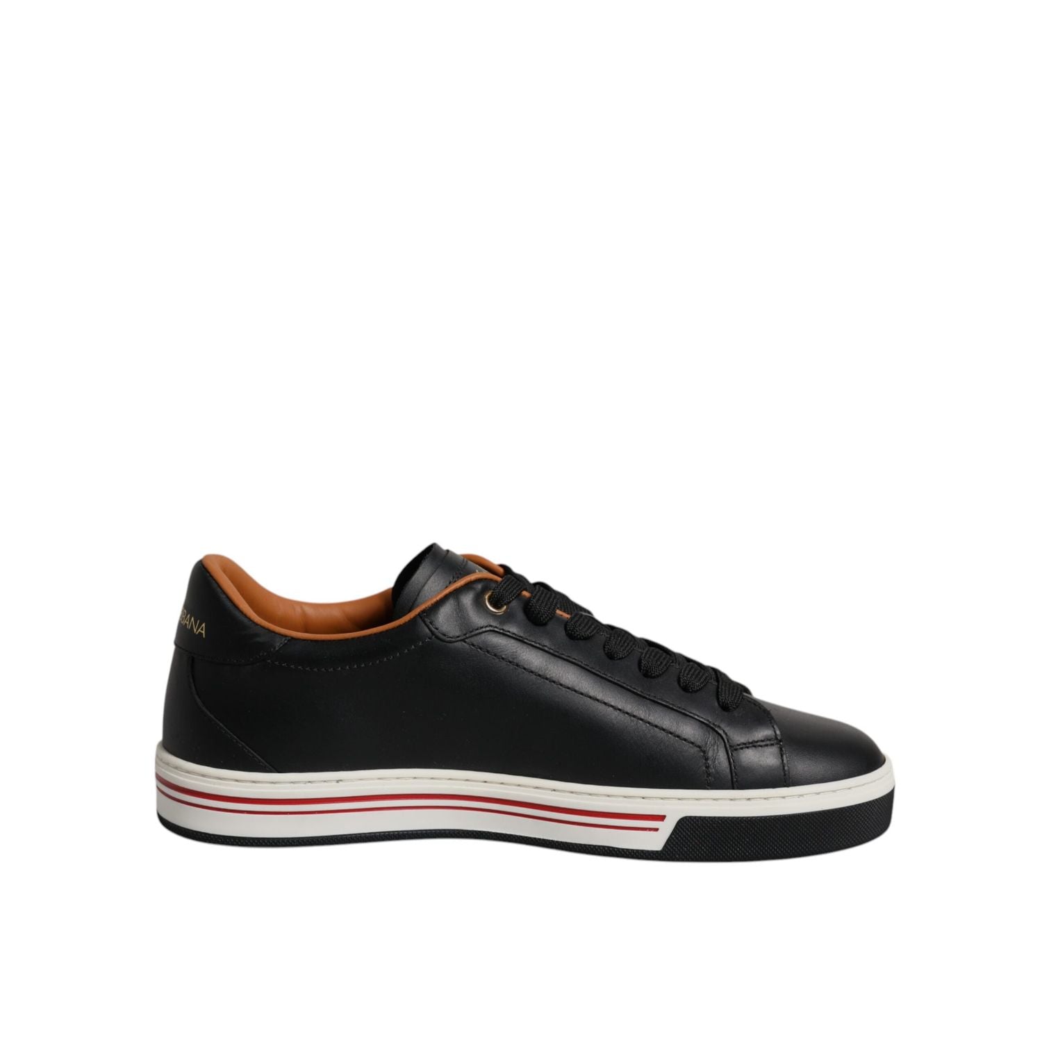 Dolce & Gabbana Black Leather Low Top Men Sneakers Shoes