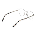 Ermenegildo Zegna Gray Men Glasses Frame in gunmetal, full-rim titanium, demo lenses, round style, size 52-19-145.