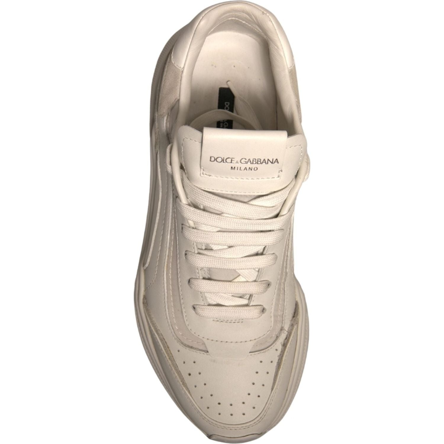 Dolce & Gabbana White Daymaster Leather Low Top Sneakers Shoes