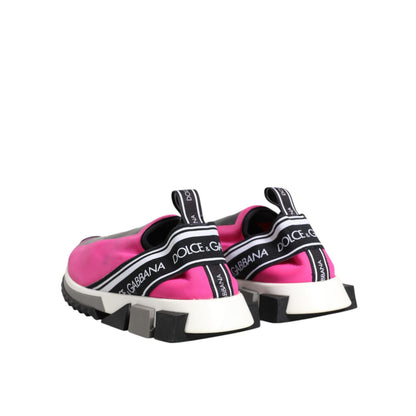 Dolce & Gabbana Fuchsia White Slip On Sorrento Sneakers Shoes