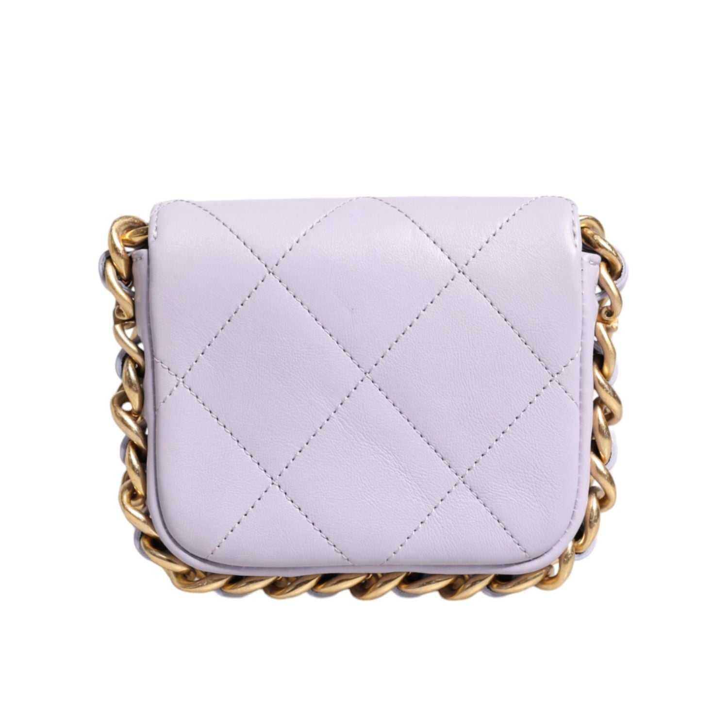 Chanel Blue Quilted Calfskin Framing Chain Flap Mini crossbody Bag