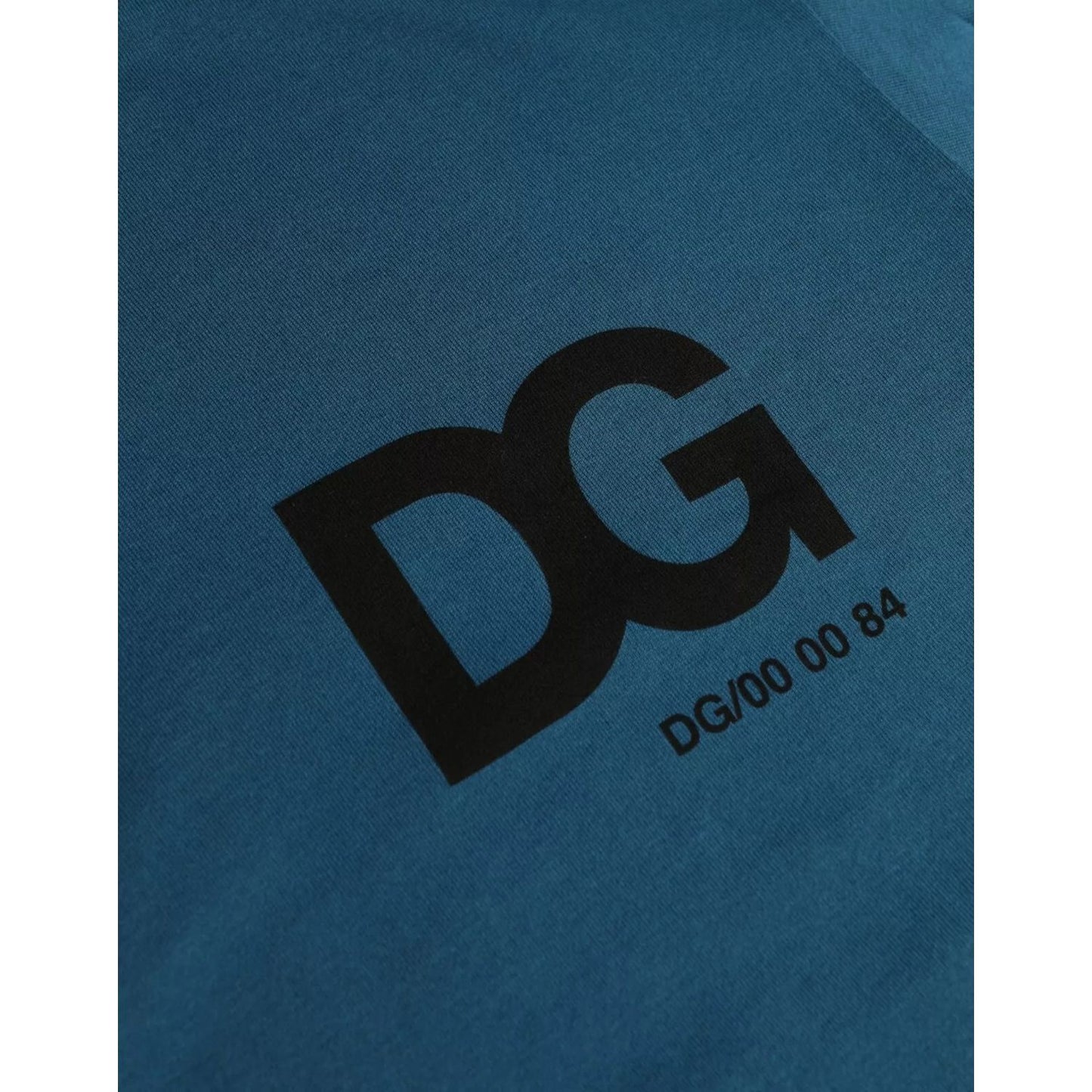 Dolce & Gabbana Blue Logo Cotton Round Neck Short Sleeves T-shirt