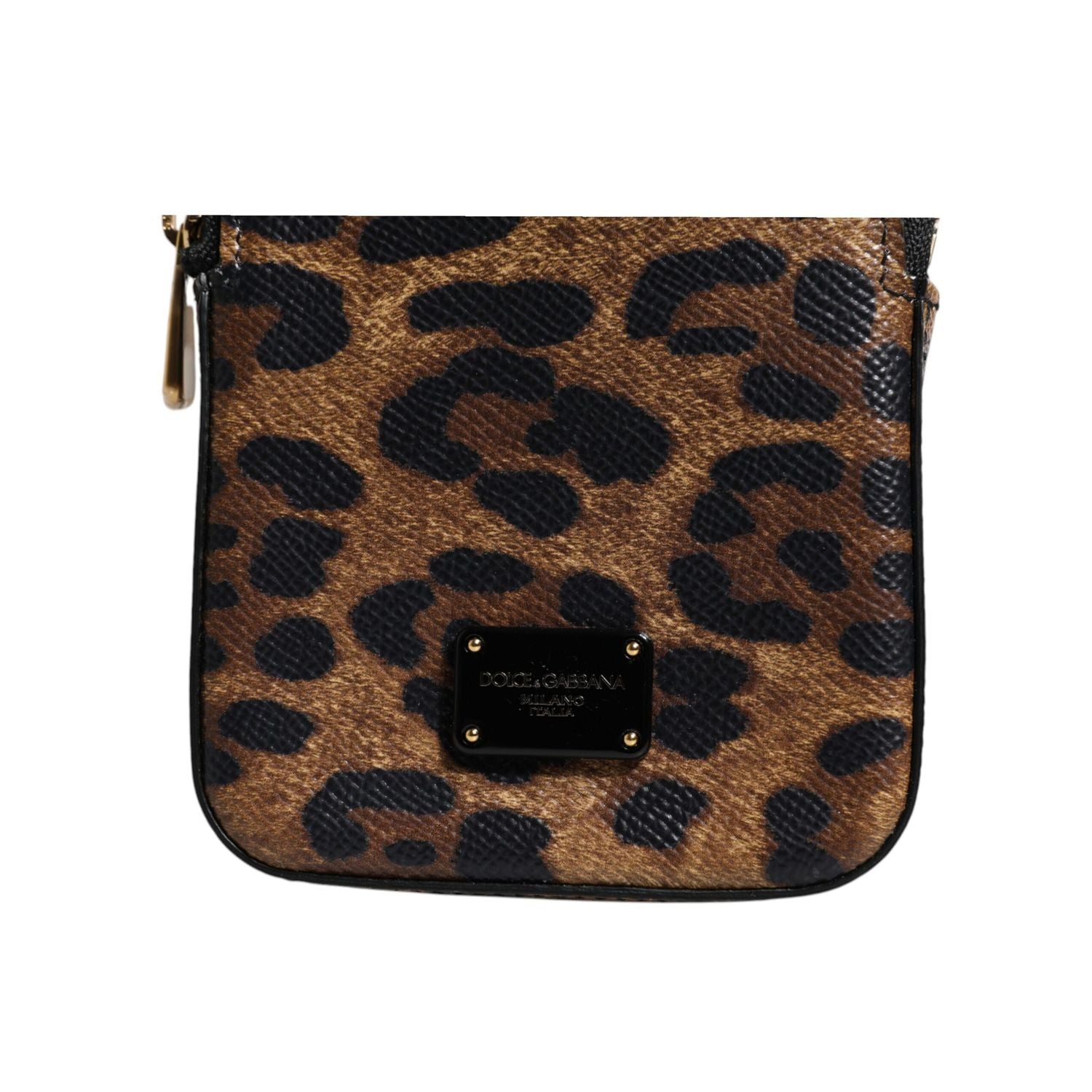 Dolce & Gabbana Brown Leopard Print Dauphine Leather Zip Around Wallet