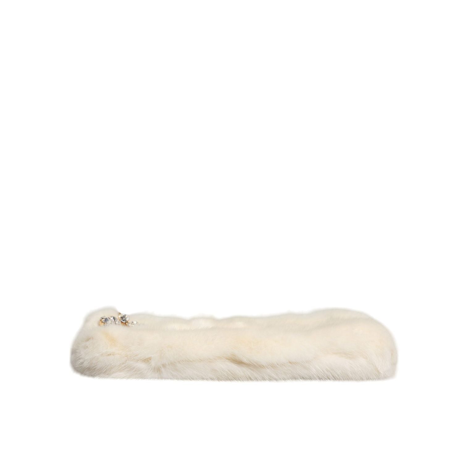 Dolce & Gabbana White Fur Handbag Clutch Purse Pouch Bag