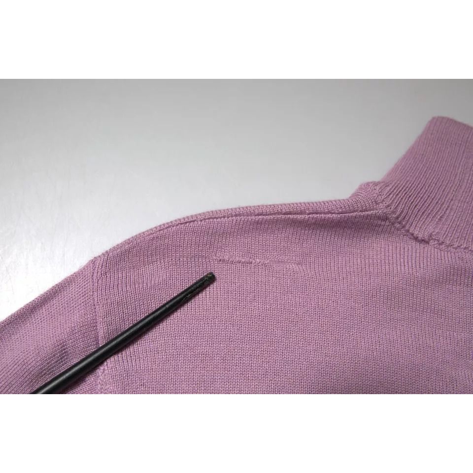 MSGM Purple Wool Knit Turtle Neck Long Sleeve Pullover Sweater