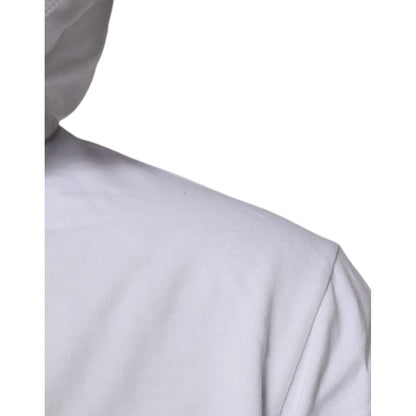 Dolce & Gabbana White Cotton Hooded Sweatshirt Sweater