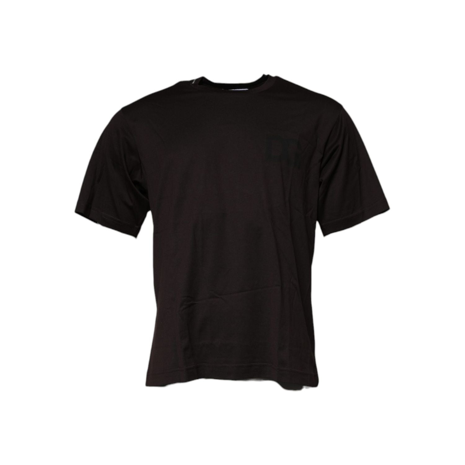 Dolce & Gabbana Dark Brown Logo Cotton Crew Neck T-shirt