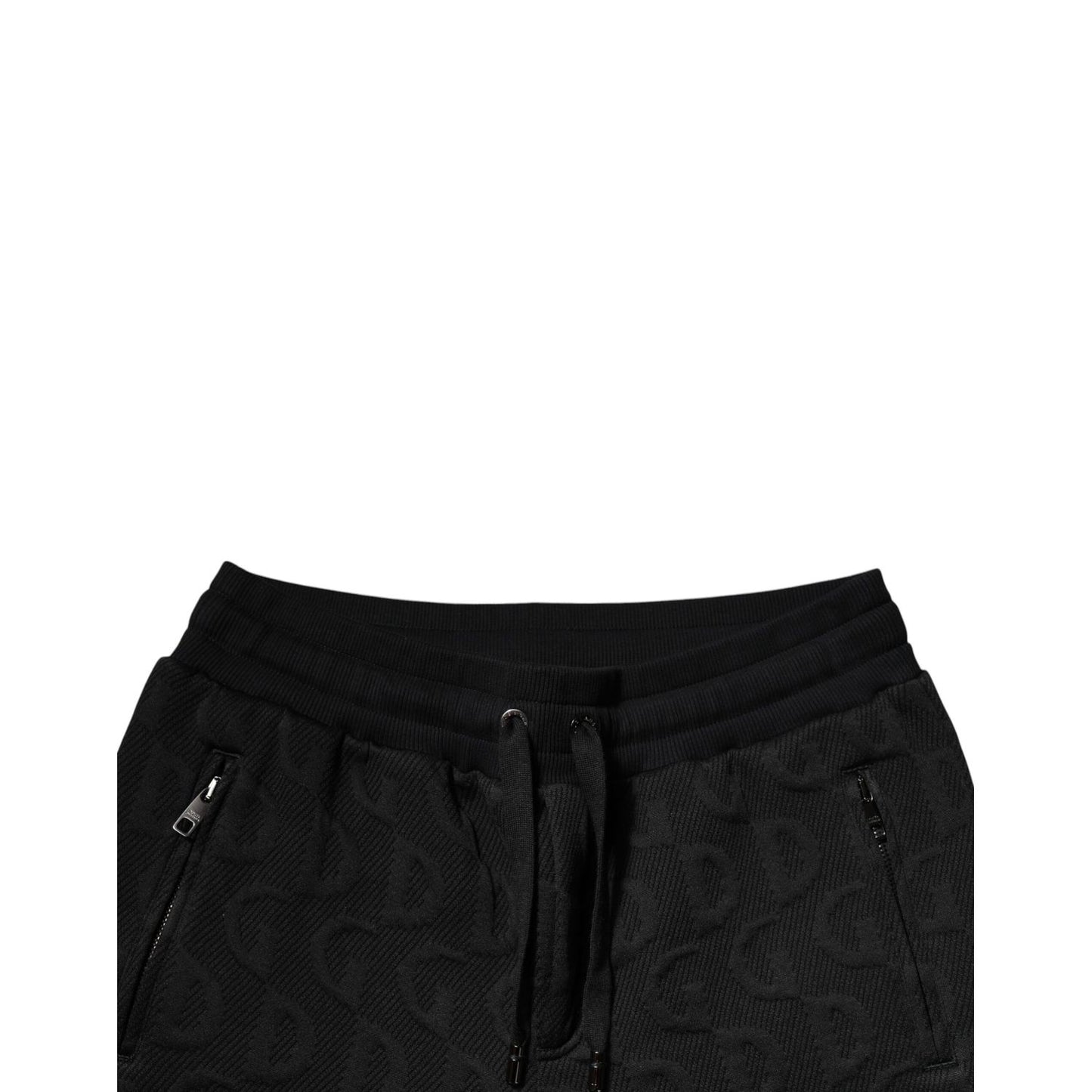 Dolce & Gabbana Black Logo Monogram Jogger Sweatpants Pants