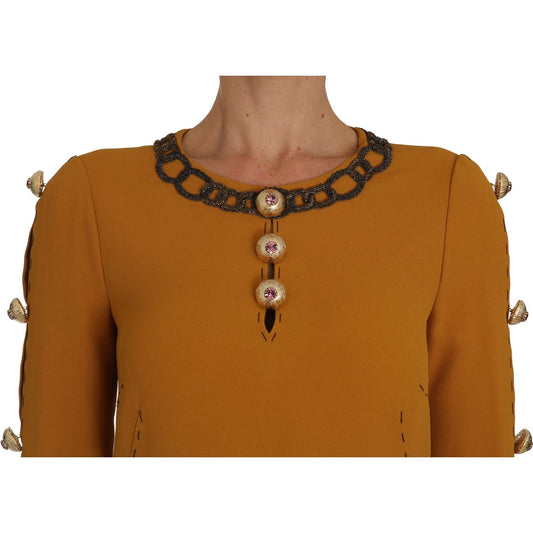 Dolce & Gabbana Brown Mini Crystal Embellished Dress DR1469-40