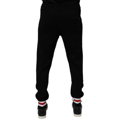 Dolce & Gabbana Black Wool Mid Waist Jogger Sweatpants Pants