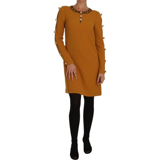 Dolce & Gabbana Brown Mini Crystal Embellished Dress DR1469-40