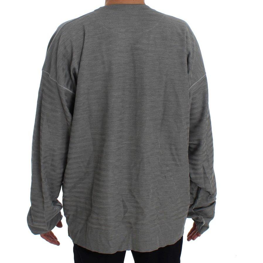 Dolce & Gabbana Gray Crewneck Pullover Silk Sweater TIT20531-1