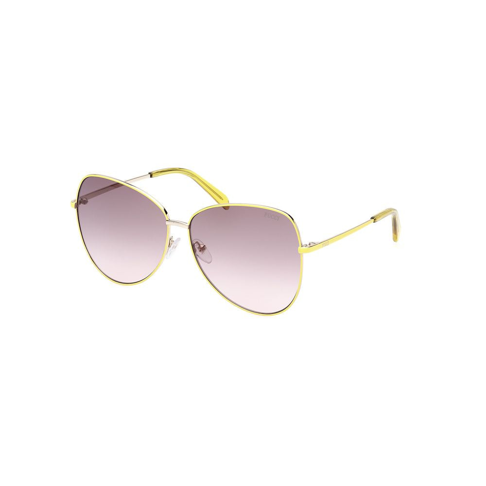 Emilio Pucci Yellow Metal Sunglasses EPEP02076141FAC