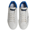 Dolce & Gabbana White Blue Logo Leather Portofino Sneaker Shoes MV6951-41