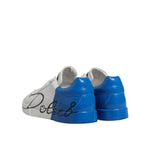 Dolce & Gabbana White Blue Logo Leather Portofino Sneaker Shoes MV6951-41